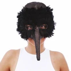 Ptit Clown Maske Korp med Fjer Deluxe - Kostumetema|Masker