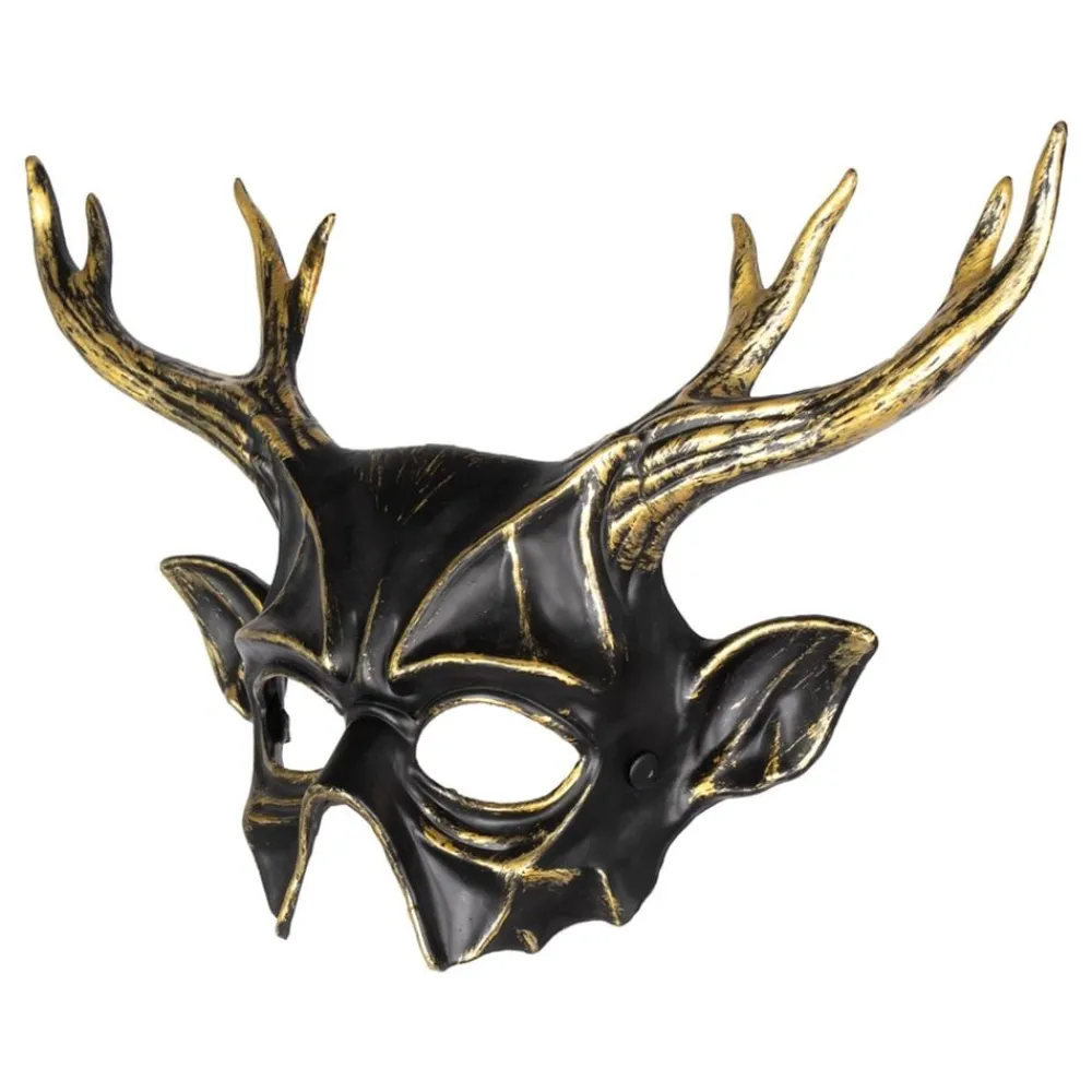 Ptit Clown Maske Rensdyr Fantasy Sort/Guld