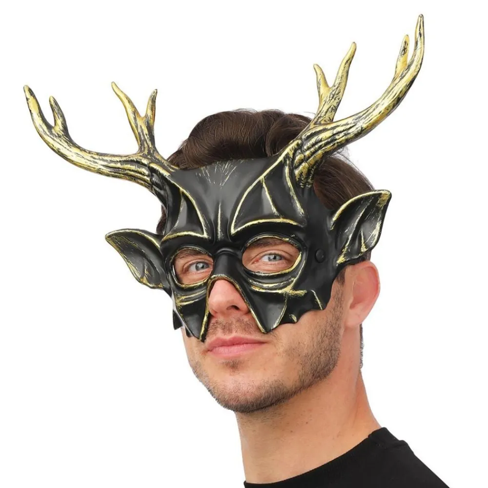 Ptit Clown Maske Rensdyr Fantasy Sort/Guld