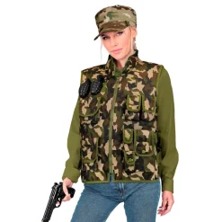 Widmann S.r.l. Militærvest Camouflage - Tilbehør|Udklædningskostumer
