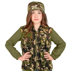 Widmann S.r.l. Militærvest med camouflage til børn - Tilbehør|Udklædningskostumer