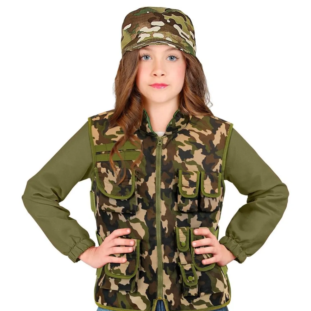 Widmann S.r.l. Militærvest med camouflage til børn - Tilbehør|Udklædningskostumer