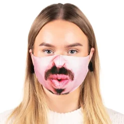 Partyking AB Mundbind med Ansigtsmotiv - Tilbehør|Masker