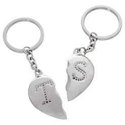 Out of the blue KG Nøglering Halvt Hjerte med Bogstav - Accessories