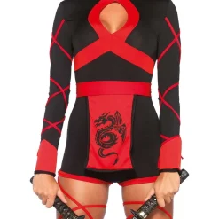 Leg Avenue Europe Ninja Sort/Rød Kostume - Udklædningskostumer|Kostumetema