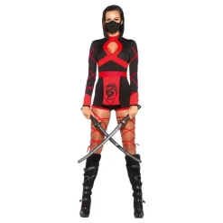 Leg Avenue Europe Ninja Sort/Rød Kostume - Udklædningskostumer|Kostumetema