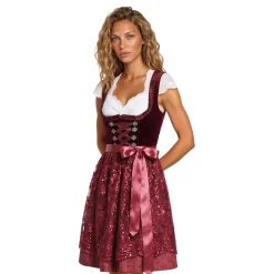 Thetru B.V. Oktoberfest Dirndl Jula Vinrød Deluxe Kostume - Tøj|Udklædningskostumer