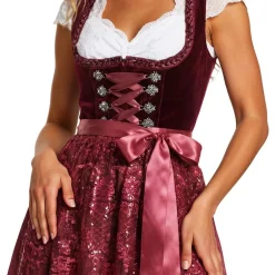 Thetru B.V. Oktoberfest Dirndl Jula Vinrød Deluxe Kostume - Tøj|Udklædningskostumer