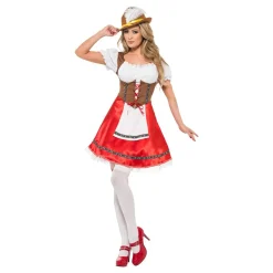 Rubies Netherland B.V. Oktoberfest Kjole Hvid/Rød Kostume - Udklædningskostumer|Kostumetema
