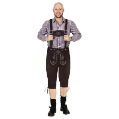 Hisab/Joker Company AB Oktoberfest Lederhosen Mørkebrun - Udklædningskostumer