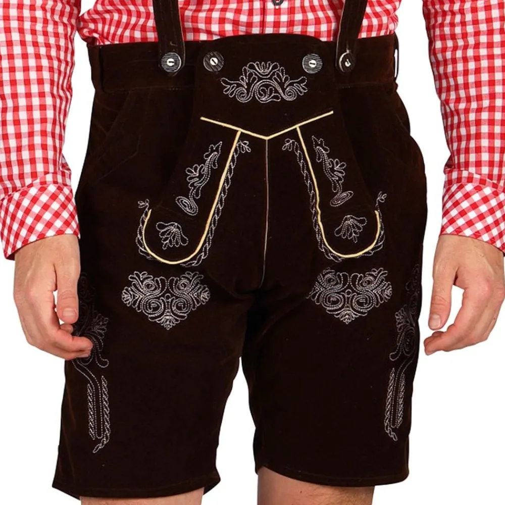 Thetru B.V. Oktoberfest Lederhosen Short Deluxe Mørkebrun
