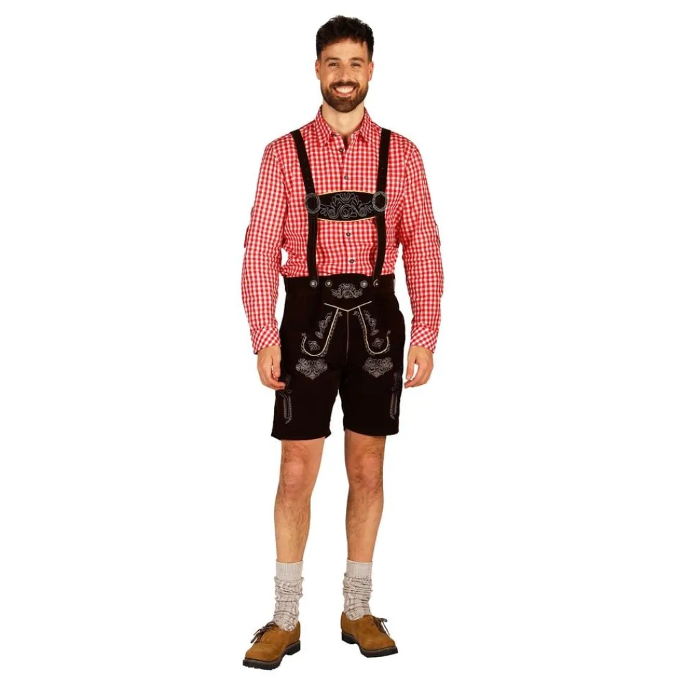 Thetru B.V. Oktoberfest Lederhosen Short Deluxe Mørkebrun