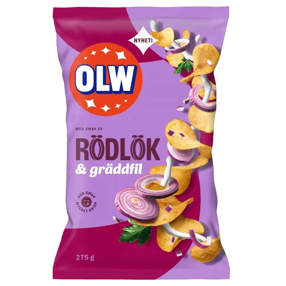 ERT Godis AB OLW Rødløg & Cremefraiche - Snacks