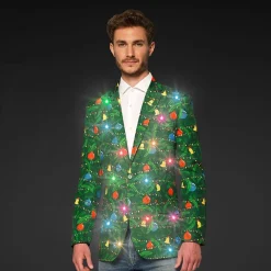Oppo Merchandise Group B.V. OppoSuits Christmas Green Tree Light Herre Jakke - Tøj|Tilbehør