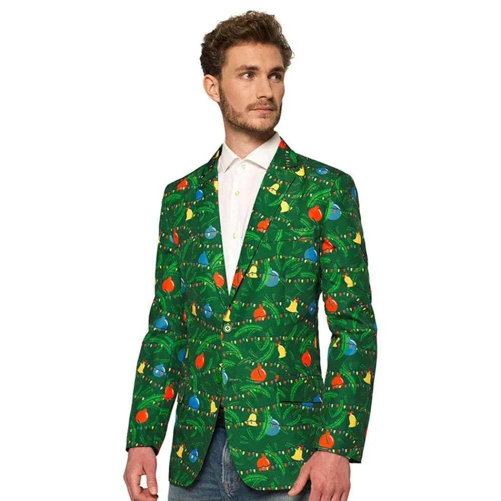 Oppo Merchandise Group B.V. OppoSuits Christmas Green Tree Light Herre Jakke - Tøj|Tilbehør