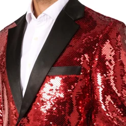 Oppo Merchandise Group B.V. OppoSuits Paljettblazer Brilliant Rød - Tøj|Tilbehør