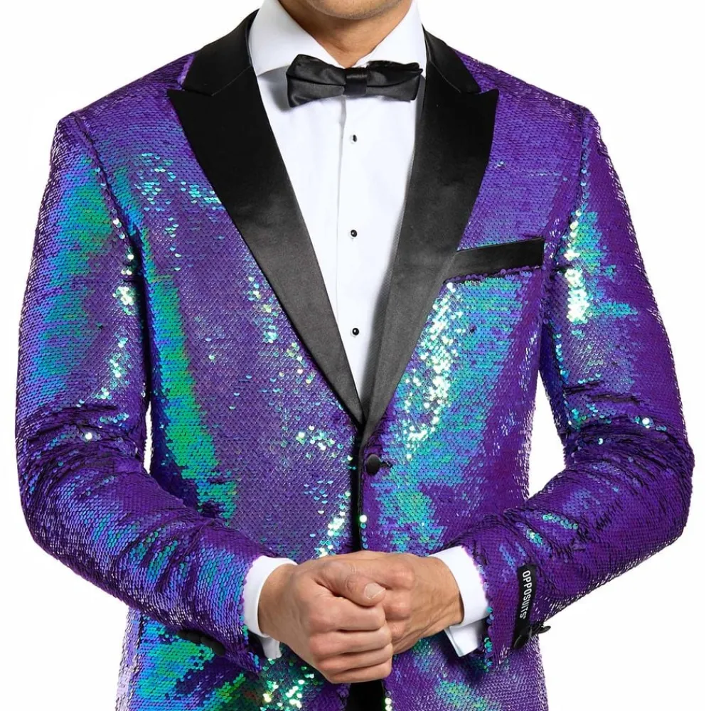 Oppo Merchandise Group B.V. OppoSuits Sapphire Sequins Jakkesæt - Tøj|Udklædningskostumer