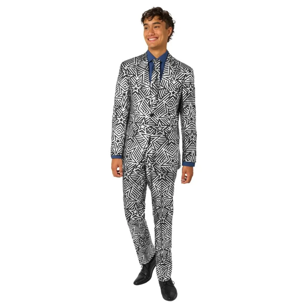 Oppo Merchandise Group B.V. OppoSuits Silver Geo Star Jakkesæt - Tøj|Udklædningskostumer