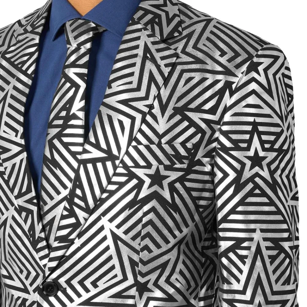 Oppo Merchandise Group B.V. OppoSuits Silver Geo Star Jakkesæt - Tøj|Udklædningskostumer