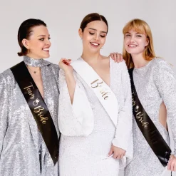 Online PartyDeco sp. z o.o. Ordensbånd Bride & Bride Squad Sort/Hvid