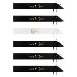 Online PartyDeco sp. z o.o. Ordensbånd Bride & Bride Squad Sort/Hvid