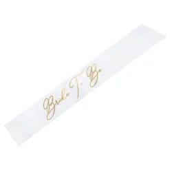 Online PartyDeco sp. z o.o. Ordensbånd Bride To Be Hvid/Guld