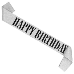 Boland Party Partners B.V. Ordensbånd Happy Birthday Sølv