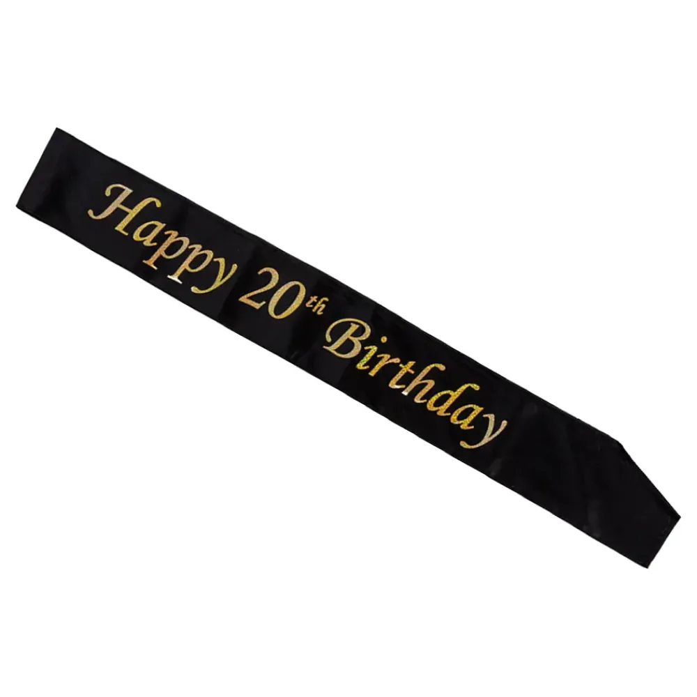 Discount Hisab/Joker Company AB Ordensbånd Happy 20th Birthday Sort/Guld