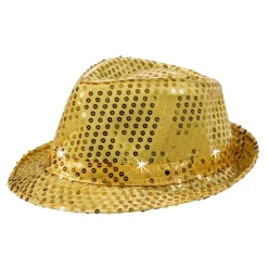 Hisab/Joker Company AB Paillethat Guld med LED-Belysning - Kostumetema|Hatte