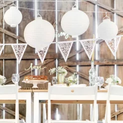 PartyDeco sp. z o.o. Papirlanterne Rund Hvid - Oppyntning