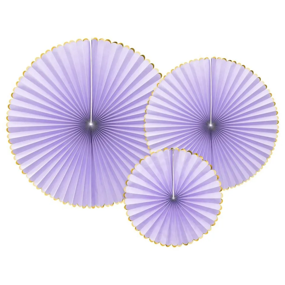 PartyDeco sp. z o.o. Papirvifter Lilla/Guld Pastel - Oppyntning