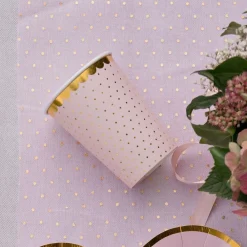 New Santex Papkrus Prikkede Lyserød/Guld