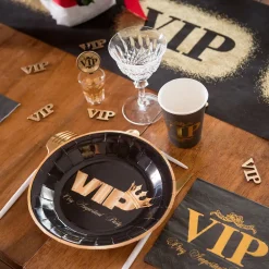 Santex Papkrus VIP Sort/Guld - Eventartikler|Borddækning