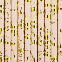 Clearance PartyDeco sp. z o.o. Papsugerør Lyserød/Guld Metallic