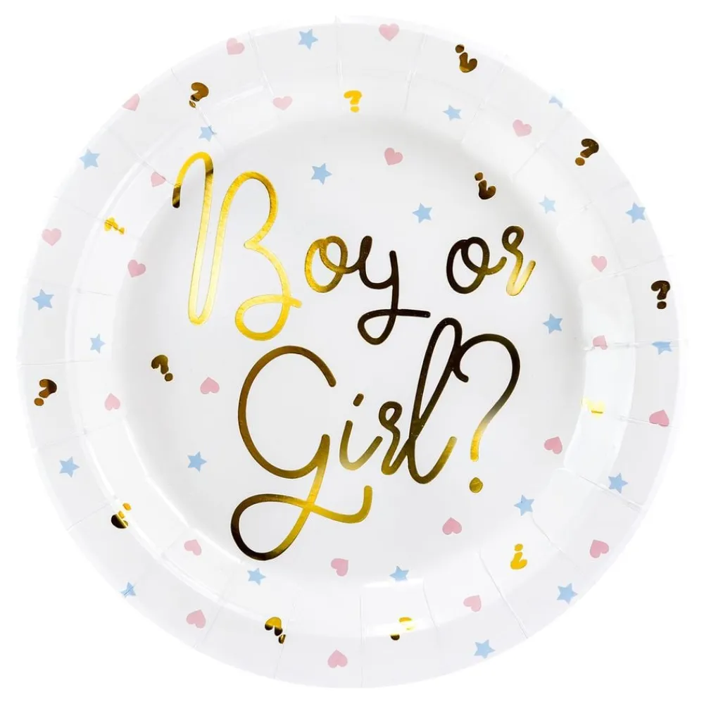 PartyDeco sp. z o.o. Paptallerkener Boy or Girl - Borddækning