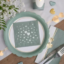 Santex Paptallerkener Dusty Green - Borddækning