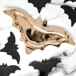 PartyDeco sp. z o.o. Paptallerkener Flagermus Guld Metallic - Borddækning
