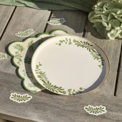 CG Global Products Ltd Paptallerkener Grønne Blade Botanic - Borddækning
