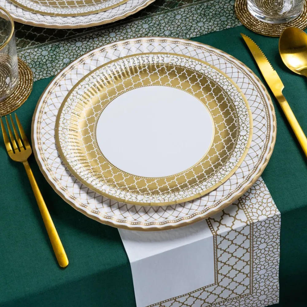 Talking Tables Ltd Paptallerkener Guld Ornament - Borddækning