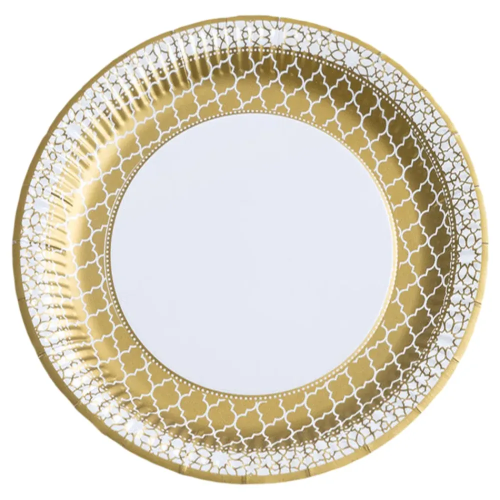 Talking Tables Ltd Paptallerkener Guld Ornament - Borddækning