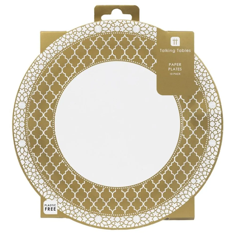 Talking Tables Ltd Paptallerkener Guld Ornament - Borddækning