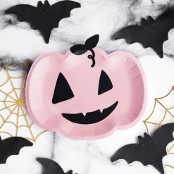 Sale PartyDeco sp. z o.o. Paptallerkener Lyserøde Græskar Halloween