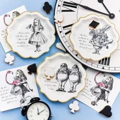 Outlet Talking Tables Ltd Paptallerkener Mad Hatter Alice Wonderland