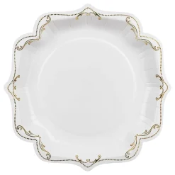 Discount PartyDeco sp. z o.o. Paptallerkener Ornament Guld/Hvid