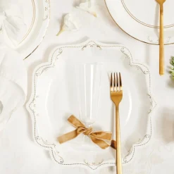 Discount PartyDeco sp. z o.o. Paptallerkener Ornament Guld/Hvid