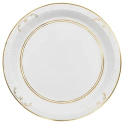 PartyDeco sp. z o.o. Paptallerkener Ornament Guld/Hvid - Borddækning