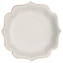 New Santex Paptallerkener Prikkede Hvid/Rosaguld