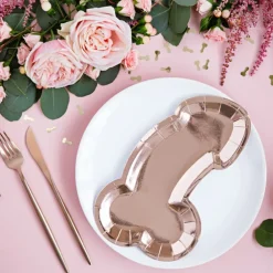 PartyDeco sp. z o.o. Paptallerkener Same Penis Forever Roséguld - Borddækning