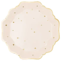PartyDeco sp. z o.o. Paptallerkener Stjerner Beige - Borddækning