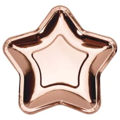 PartyDeco sp. z o.o. Paptallerkener Stjerne Roséguld Metallic - Borddækning